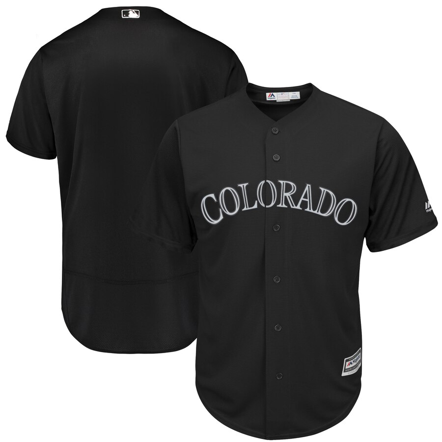 customzied Men Colorado Rockies blank Black MLB Jerseys